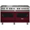 Viking - Self-Cleaning Freestanding Double Oven Dual Fuel Convection Range - Burgundy-Front_Standard