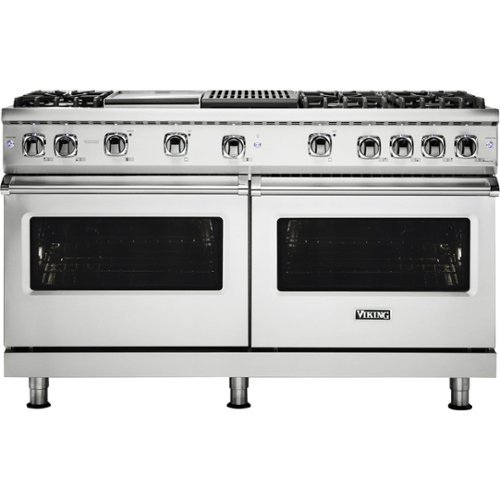 Viking - Professional 5 Series 8.0 Cu. Ft. Freestanding Double Oven Gas Convection Range - Stainless steel