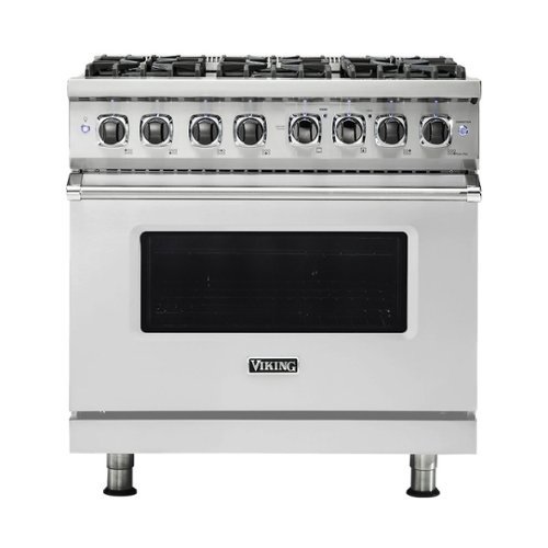 Viking - 5.6 Cu. Ft. Self-Cleaning Freestanding Dual Fuel Convection Range - Stainless steel