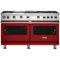 Viking - Freestanding Double Oven Gas Convection Range - Apple red-Front_Standard