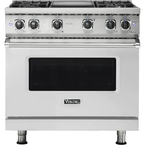 Front. Viking - 5.1 Cu. Ft. Freestanding Gas Convection Range - Stainless Steel.