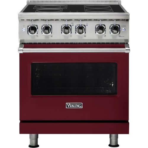 Viking - 4.7 Cu. Ft. Self-Cleaning Freestanding Electric Convection Range - Burgundy-Front_Standard 