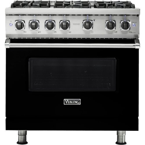 Viking - 5.1 Cu. Ft. Freestanding Gas Convection Range - Black-Front_Standard 