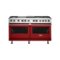 Viking - Self-Cleaning Freestanding Double Oven Dual Fuel Convection Range - Apple red-Front_Standard