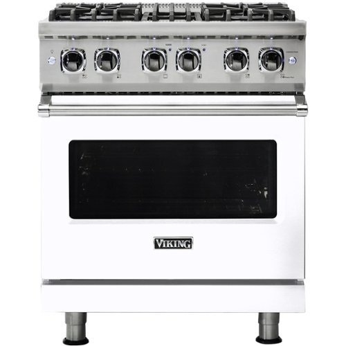 Viking - 4.7 Cu. Ft. Self-Cleaning Freestanding Dual Fuel LP Gas Convection Range - White
