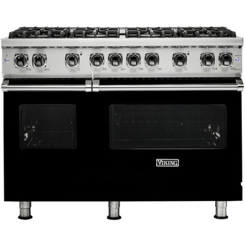 Viking - Professional 5 Series 6.1 Cu. Ft. Freestanding Double Oven Gas Convection Range - Black-Front_Standard 