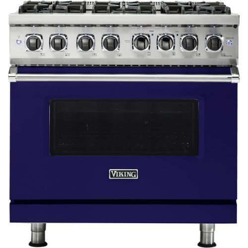 Viking - 5.6 Cu. Ft. Self-Cleaning Freestanding Dual Fuel Convection Range - Cobalt Blue-Front_Standard 