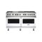 Viking - 5-Series Dual Fuel Self-Clean 60"W Sealed Burner Range - White-Front_Standard