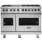 Viking - 5-Series Dual Fuel Self-Clean 48"W Sealed Burner Range - Stainless Steel-Front_Standard