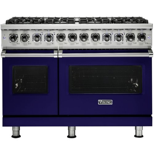 Viking - Self-Cleaning Freestanding Double Oven Dual Fuel Convection Range - Cobalt Blue-Front_Standard 