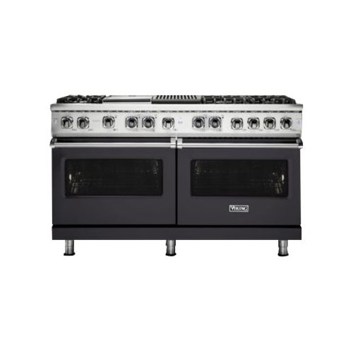 Viking - Self-Cleaning Freestanding Double Oven Dual Fuel Convection Range - Graphite Gray-Front_Standard 