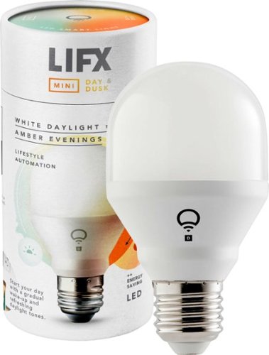  LIFX - MINI DAY &amp; DUSK 800-Lumen, 9W Dimmable A19 LED Light Bulb, 60W Equivalent - White