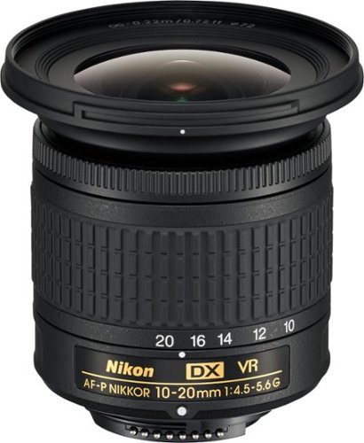 Nikon - AF-P DX NIKKOR 10-20mm f/4.5-5.6G VR Wide-Angle Zoom Lens for APS-C F-mount cameras - Black