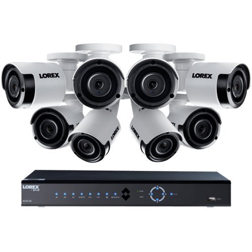 Lorex - 16-Channel, 8-Camera Indoor/Outdoor Wired 4MP 3TB NVR Surveillance System - Black/white-Front_Standard 