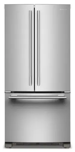Front. KitchenAid - 33 in. Wide 22 cu. ft.  French Door Refrigerator with Internal Water Dispenser - PrintShield Stainless.