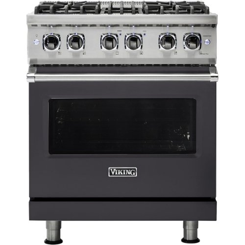 Viking - 4.7 Cu. Ft. Self-Cleaning Freestanding Dual Fuel Convection Range - Graphite Gray-Front_Standard 