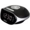 Jensen - AM/FM Dual-Alarm Clock Radio - Silver/black-Front_Standard