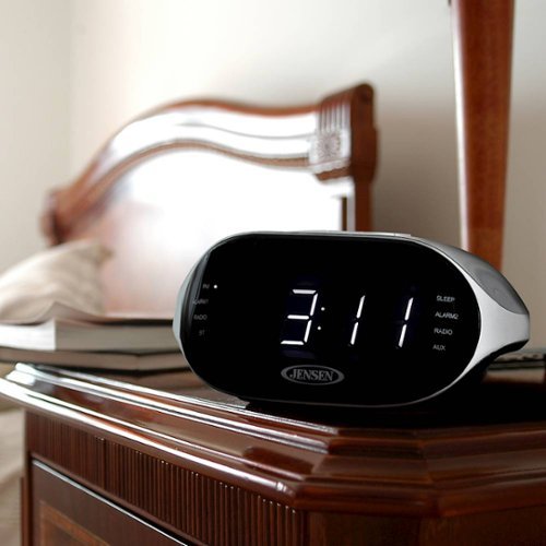 Jensen AM/FM Dual-Alarm Clock Radio - Silver/black HOW TO BUY