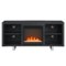 Walker Edison - Modern Open Storage Fireplace TV Stand for Most TVs up to 65" - Black-Front_Standard