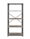 Walker Edison - Industrial Wood 4-Shelf Bookcase - Driftwood-Front_Standard
