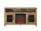 Walker Edison - Tall Glass Two Door Soundbar Storage Fireplace TV Stand for Most TVs Up to 65" - Barnwood-Front_Standard 