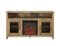 Walker Edison - 58" Tall Glass Two Door Soundbar Storage Fireplace TV Stand for Most TVs Up to 65" - Barnwood-Front_Standard