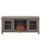 Walker Edison - 58" Transitional Two Glass Door Fireplace TV Stand for Most TVs up to 65" - Grey Wash-Front_Standard
