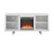 Walker Edison - Modern Open Storage Fireplace TV Stand for Most TVs up to 65" - White-Front_Standard