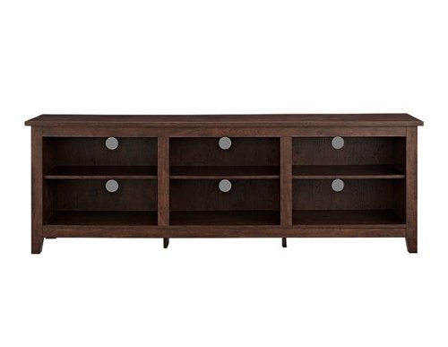Walker Edison - Modern 70" Open 6 Cubby Storage TV Stand for TVs up to 80" - Brown