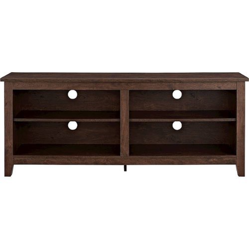 Walker Edison - Modern Wood Open Storage TV Stand for Most TVs up to 65" - Brown