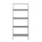 Walker Edison - 55" Leaning Ladder 4-Shelf Bookcase - White-Front_Standard