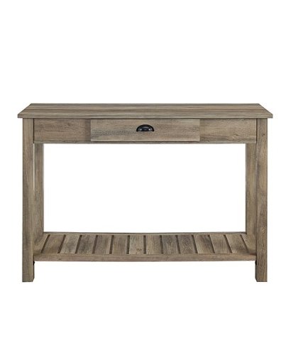 Walker Edison - 48" Wood Storage Entry Accent Table - Gray Wash