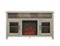58" Tall Glass Two Door Soundbar Storage Fireplace TV Stand for Most TVs Up to 65"-Front_Standard