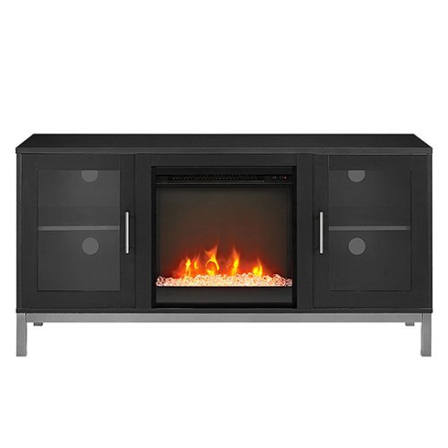 Walker Edison - Avenue Fireplace TV Console for Most TVs Up to 55" - Black-Front_Standard 