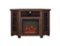 Walker Edison - Glass Two Door Corner Fireplace TV Stand for Most TVs up to 55" - Traditional Brown-Front_Standard