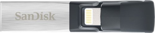 SanDisk - iXpand 32GB USB 3.0/Lightning Flash Drive - Black / Silver