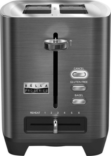  Bella - Pro Series 2-Slice Extra-Wide-Slot Toaster - Black Stainless Steel