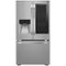 LG - STUDIO InstaView Door-in-Door 23.5 Cu. Ft. French Door Counter-Depth Refrigerator with Water and Ice Dispenser - Stainless Steel-Front_Standard