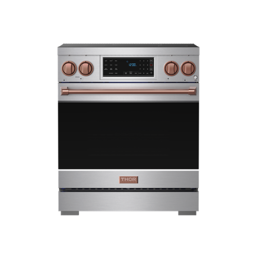 Gordon Ramsay Series by Thor Kitchen 4.8 Cu. Ft Freestanding Induction Range with Rose Gold Hardware - Stainless Steel