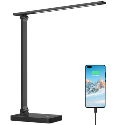  Lepro - LED Desk Lamp with charging port, 650LM Touch Control, 5 Brightness Level - Black