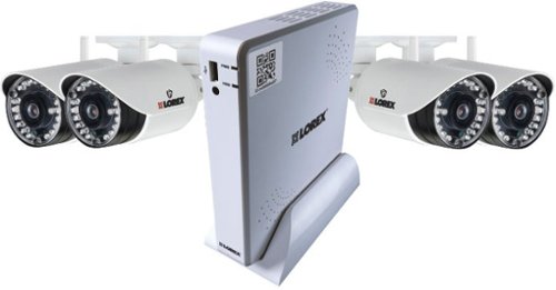  Lorex - 4-Channel, 4-Camera Indoor/Outdoor Wireless High-Definition DVR Surveillance System - White