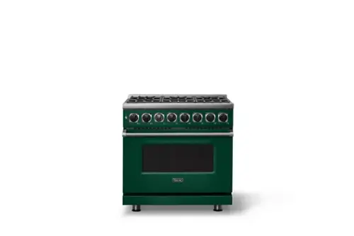 Front. Viking - 36 in. Wide 6 Burner Dual Fuel Sealed Burner Range-LP - Ivy.