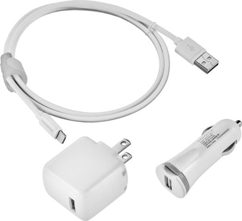  Insignia™ - 4' Lightning Charge-and-Sync Cable Kit - White