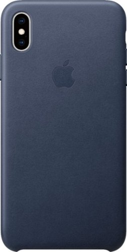 Apple - iPhone® XS Max Leather Case - Midnight Blue-Front_Standard 