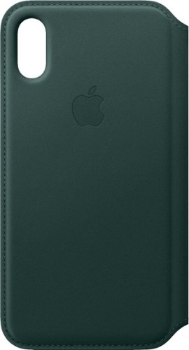 Apple - iPhone® XS Leather Folio - Forest Green-Front_Standard 