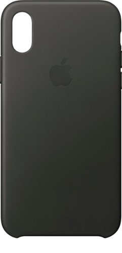 Apple - iPhone® X Leather Case - Charcoal Gray-Front_Standard 