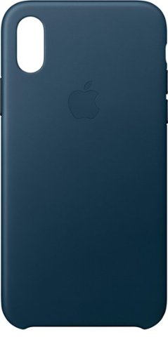 Apple - iPhone® X Leather Case - Cosmos Blue-Front_Standard 