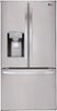 LG - 27.9 Cu. Ft. French Door Smart Refrigerator with External Tall Ice and Water Dispenser - Stainless Steel-Front_Standard 