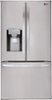LG - 27.9 Cu. Ft. French Door Smart Refrigerator with External Tall Ice and Water Dispenser - Stainless Steel-Front_Standard