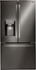 LG - 27.9 Cu. Ft. French Door Smart Refrigerator with External Tall Ice and Water Dispenser - Black Stainless Steel-Front_Standard